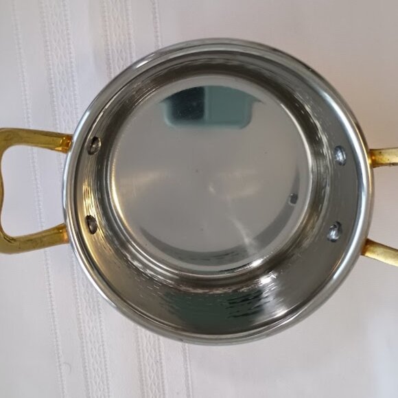 Two Small Copper Pans with Brass Handles, Approx. 4" across, Not Previously Used - Picture 11 of 11